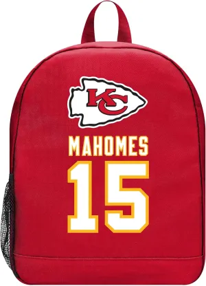 FOCO - NFL Youth Size Team Logo Striped Backpack - Ages 6-12 Years Old (Patrick Mahomes - Kansas City Chiefs)