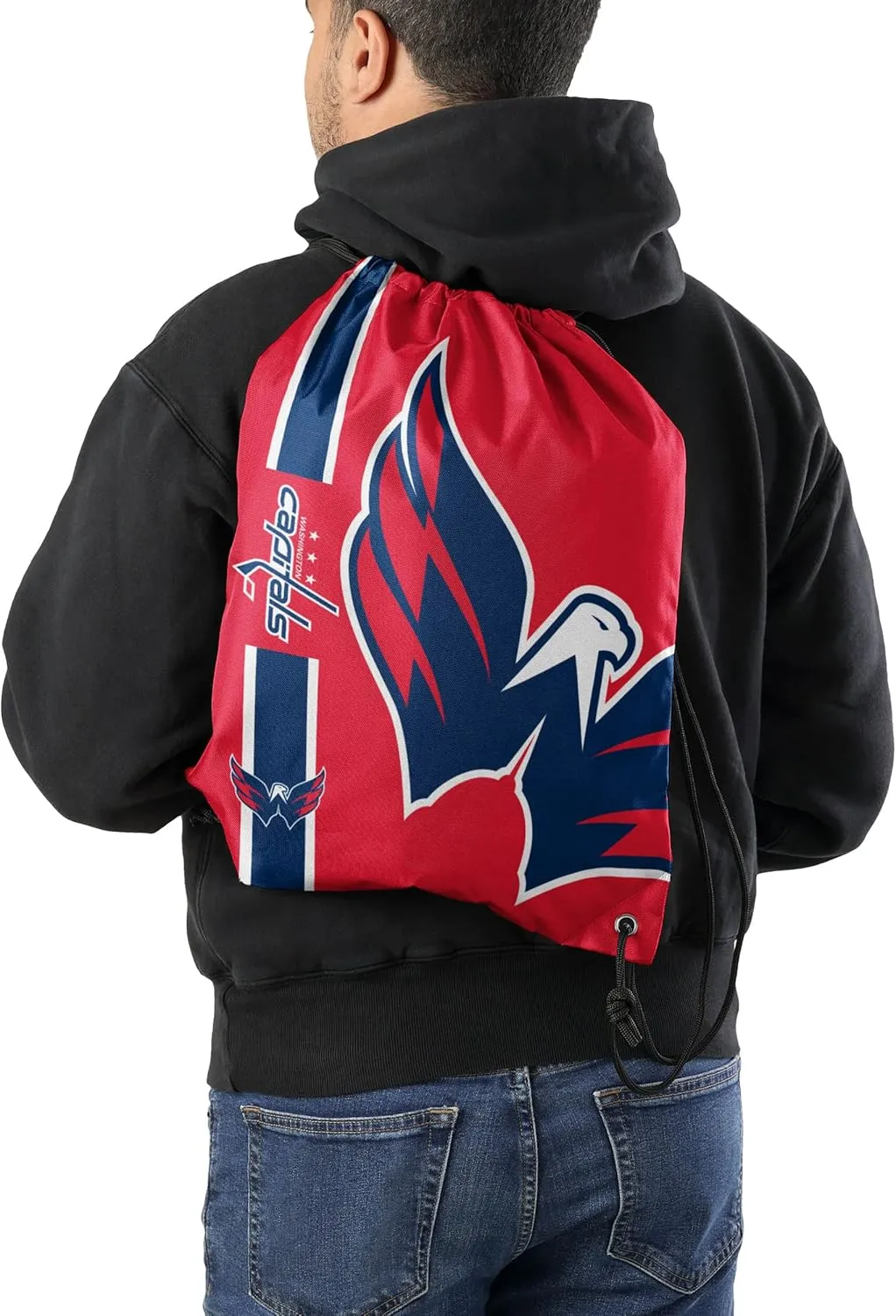 FOCO unisex adult Big Logo Backpack sports fan drawstring bags, Team Color, One Size US