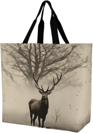 Foldable Grocery Bag Reusable Shopping Bag Chicken Print Tote Bag Casual Handbags for Work Shopping