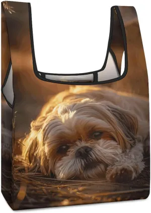 Foldable Shopping Bags,Lie on The Floor Print Portable Shopping Bags,durable Storage Bags,foldable Cloth Bags