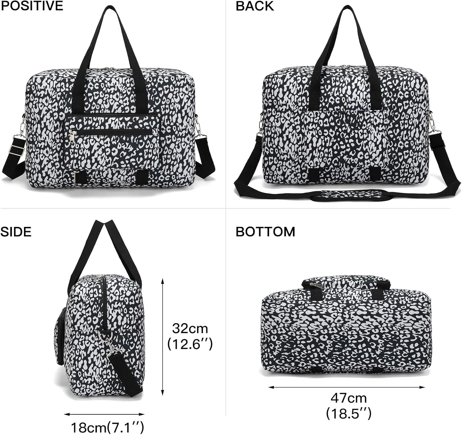 Foldable Travel Duffel Bag, Medium Women's Weekender and Overnight bag carry on Luggage bag for Women