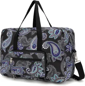 Foldable Travel Duffel Bag, Medium Women's Weekender and Overnight bag carry on Luggage bag for Women