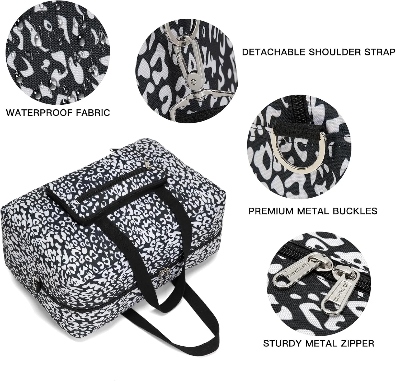 Foldable Travel Duffel Bag, Medium Women's Weekender and Overnight bag carry on Luggage bag for Women