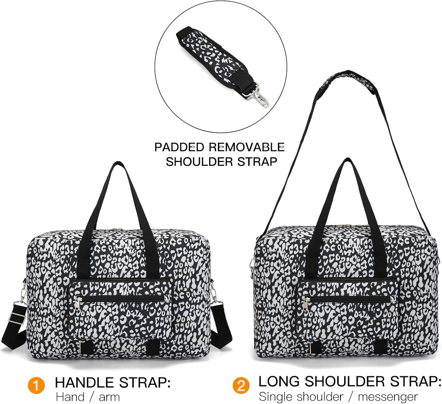 Foldable Travel Duffel Bag, Medium Women's Weekender and Overnight bag carry on Luggage bag for Women