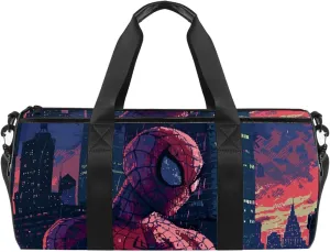 For Spiderman Sports Bag: 17.7-Inch Carry-on Duffle with Interior Zipper Pocket - Large Capacity Travel Tote, Dance Bag