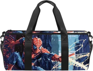For Spiderman Sports Bag, Size 17.7 Inches: Versatile Gym Bag with Interior Zipper Pocket for Swim, Duffle, Yoga, and Travel Fitness Tote