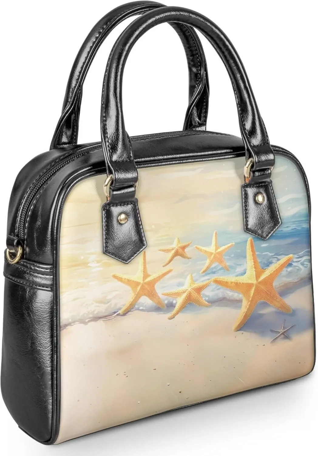 Forchrinse Crystal Butterfly Purple Satchel Handbags for Women,Ladies Shoulder Purse Top Handle Bag Pu Leather Tote Bag