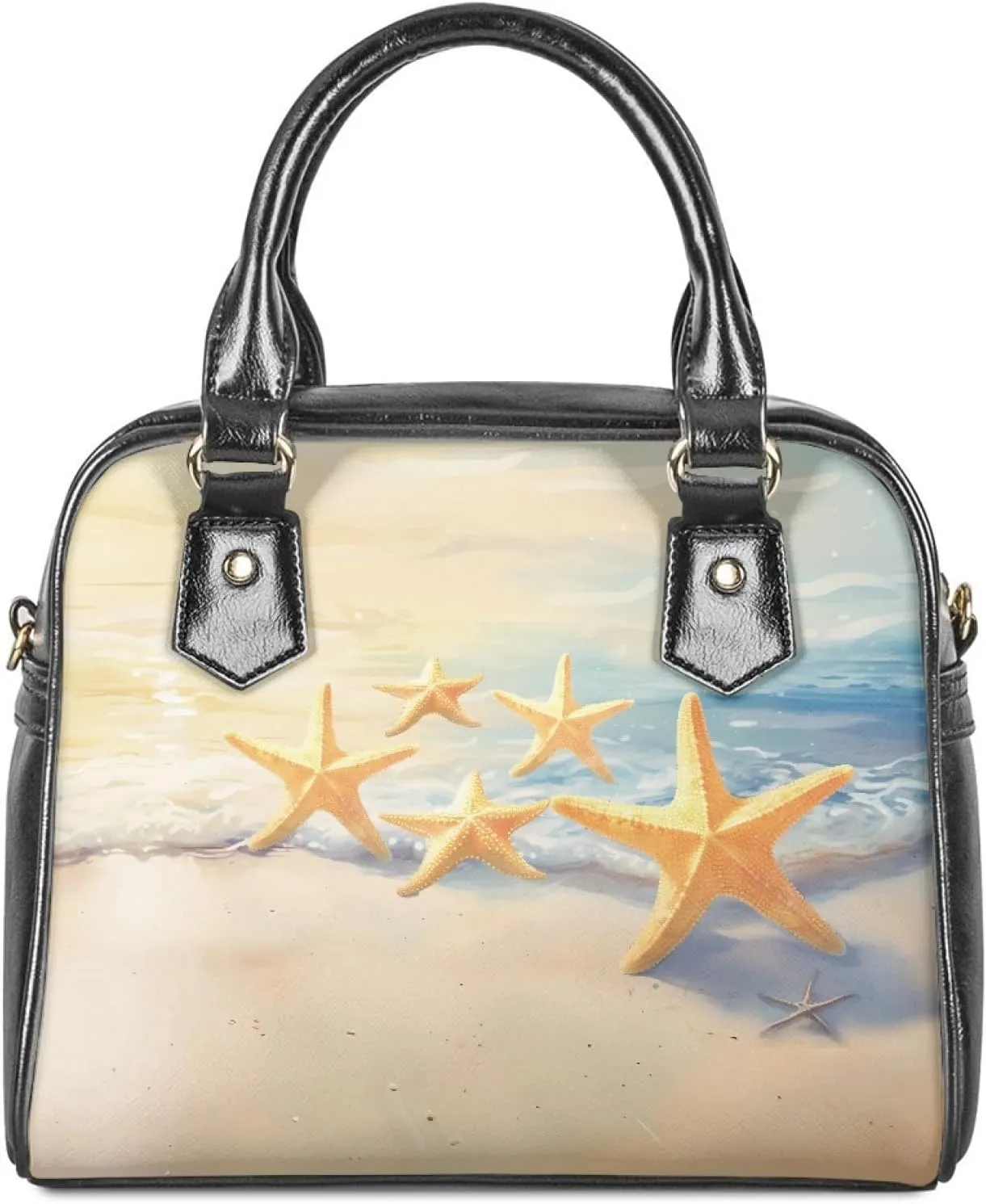 Forchrinse Crystal Butterfly Purple Satchel Handbags for Women,Ladies Shoulder Purse Top Handle Bag Pu Leather Tote Bag