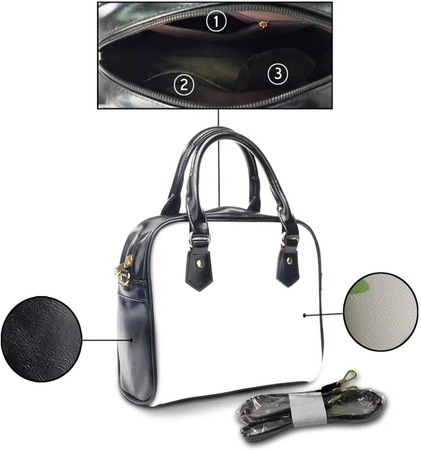 Forchrinse Crystal Butterfly Purple Satchel Handbags for Women,Ladies Shoulder Purse Top Handle Bag Pu Leather Tote Bag