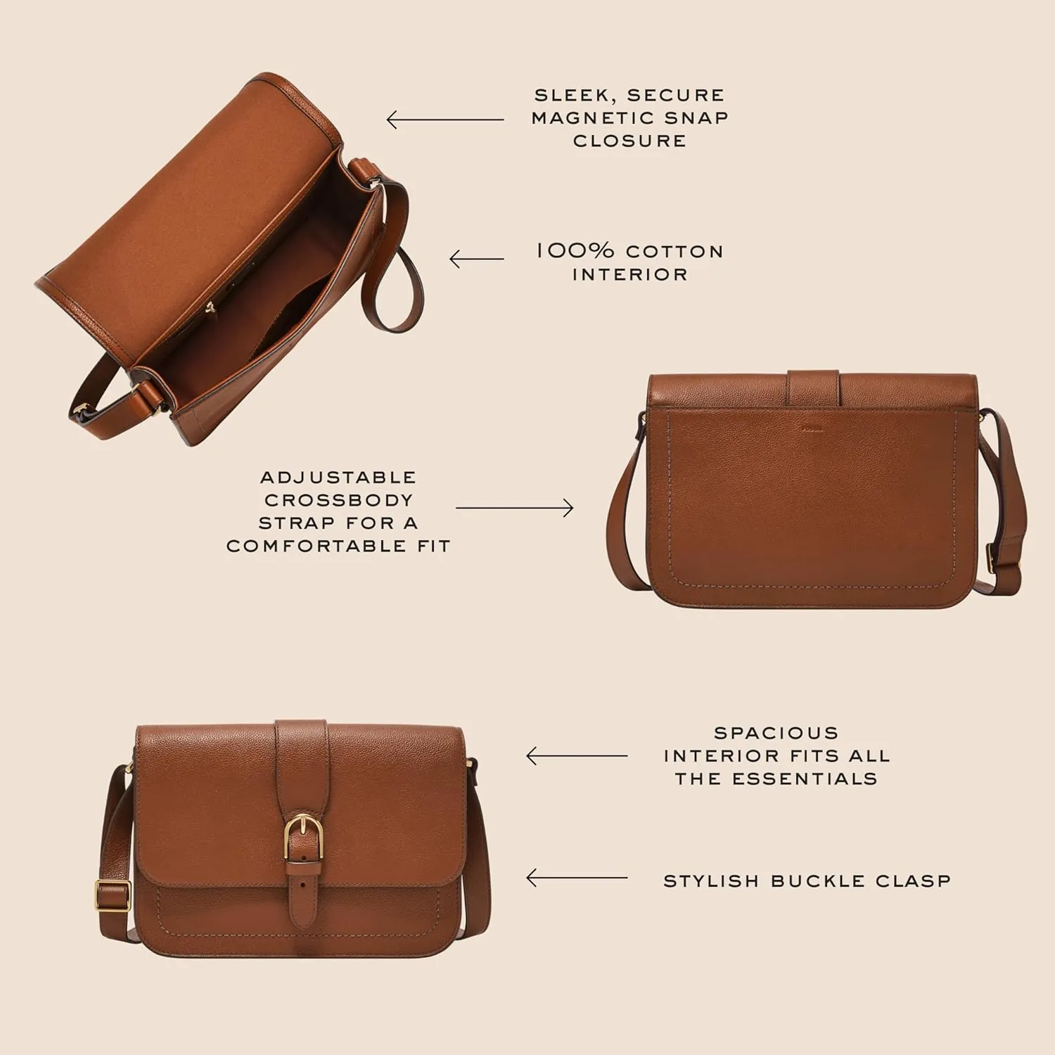 Fossil Women's Zoey Leather Crossbody Bag