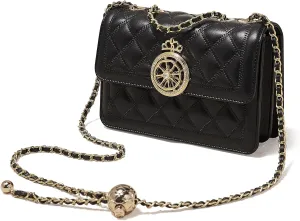 FOXLOVER Small Quilted Crossbody Bags for Women Faux Leather Chain Trendy Purses Adjustable Shoulder Strap Magnetic Closure