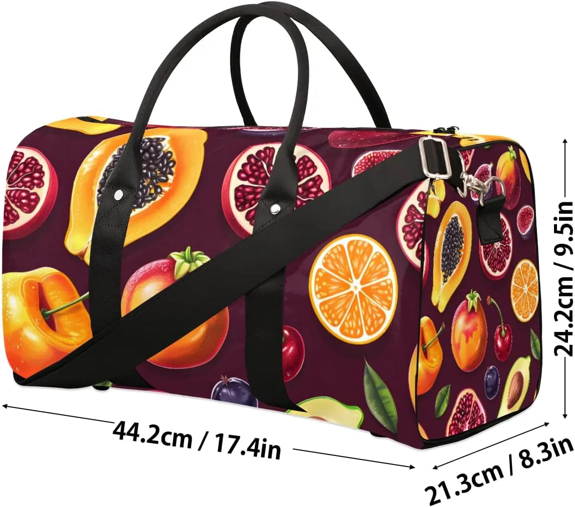 Fruits Pomegranate Foldable Lightweight Duffle Bag for Travel - Waterproof Carry On Bags for Airplanes, Travel Duffel Bags for Gym, Weekend