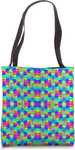 Fun with Triangles - Green Undertone Geometric Abstraction Tote Bag
