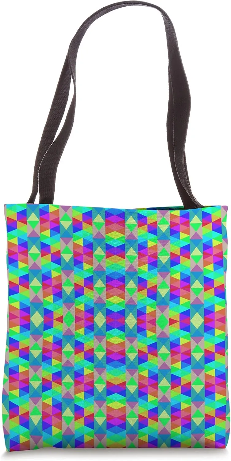 Fun with Triangles - Green Undertone Geometric Abstraction Tote Bag