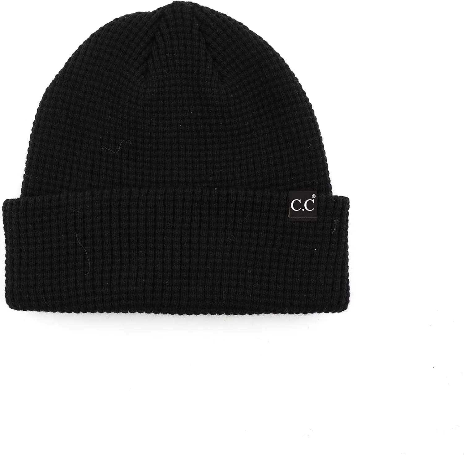 Funky Junque Mens Waffle Knit Cuff Beanie Slouchy Stretch Acrylic Thermal Lightweight Warm Winter Ski Hat Men Unisex