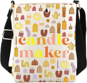 FUSTMW Candle Maker Gifts Crossbody Bag Gifts for Candle Lovers Crossbody Bucket Bag with Shoulder Strap Candle Art Gifts