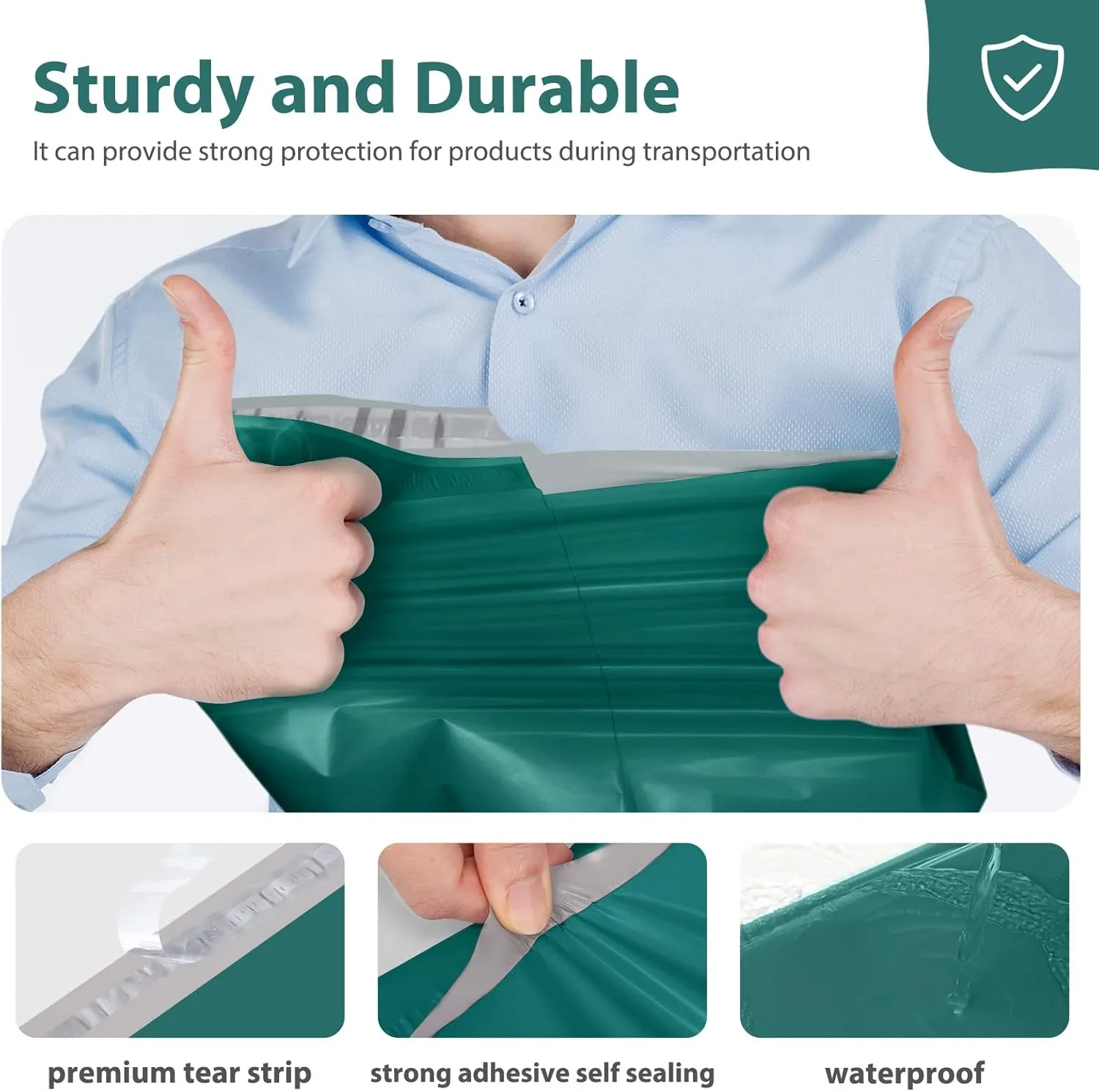 Fuxury Large Poly Mailers 19x24 Inch 100 Pcs, Waterproof Shipping Bags for Clothing, Strong Adhesive Shipping Envelopes for Small Business, Self Seal Mailers Poly Bags Mailing Bags Forest Green