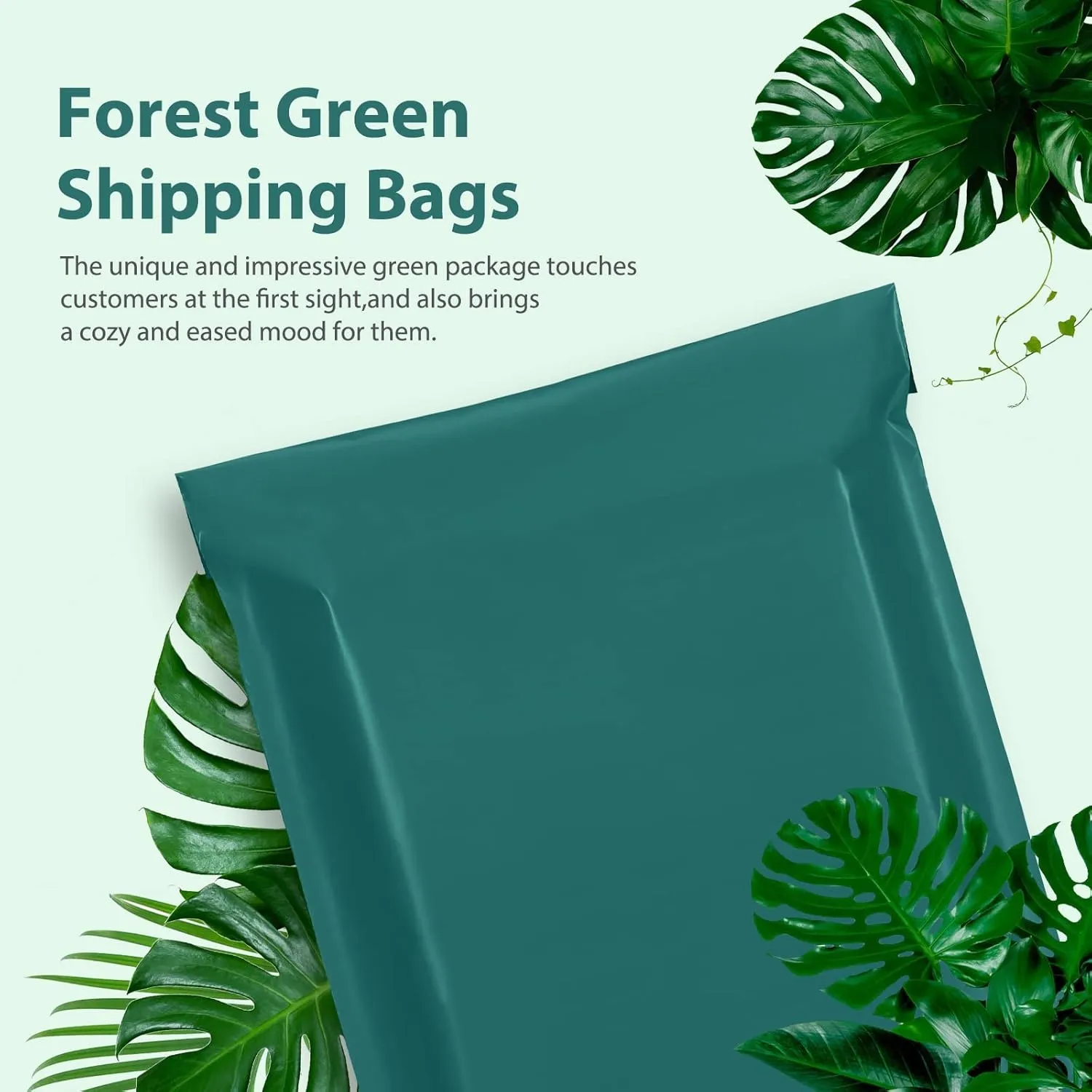 Fuxury Large Poly Mailers 19x24 Inch 100 Pcs, Waterproof Shipping Bags for Clothing, Strong Adhesive Shipping Envelopes for Small Business, Self Seal Mailers Poly Bags Mailing Bags Forest Green