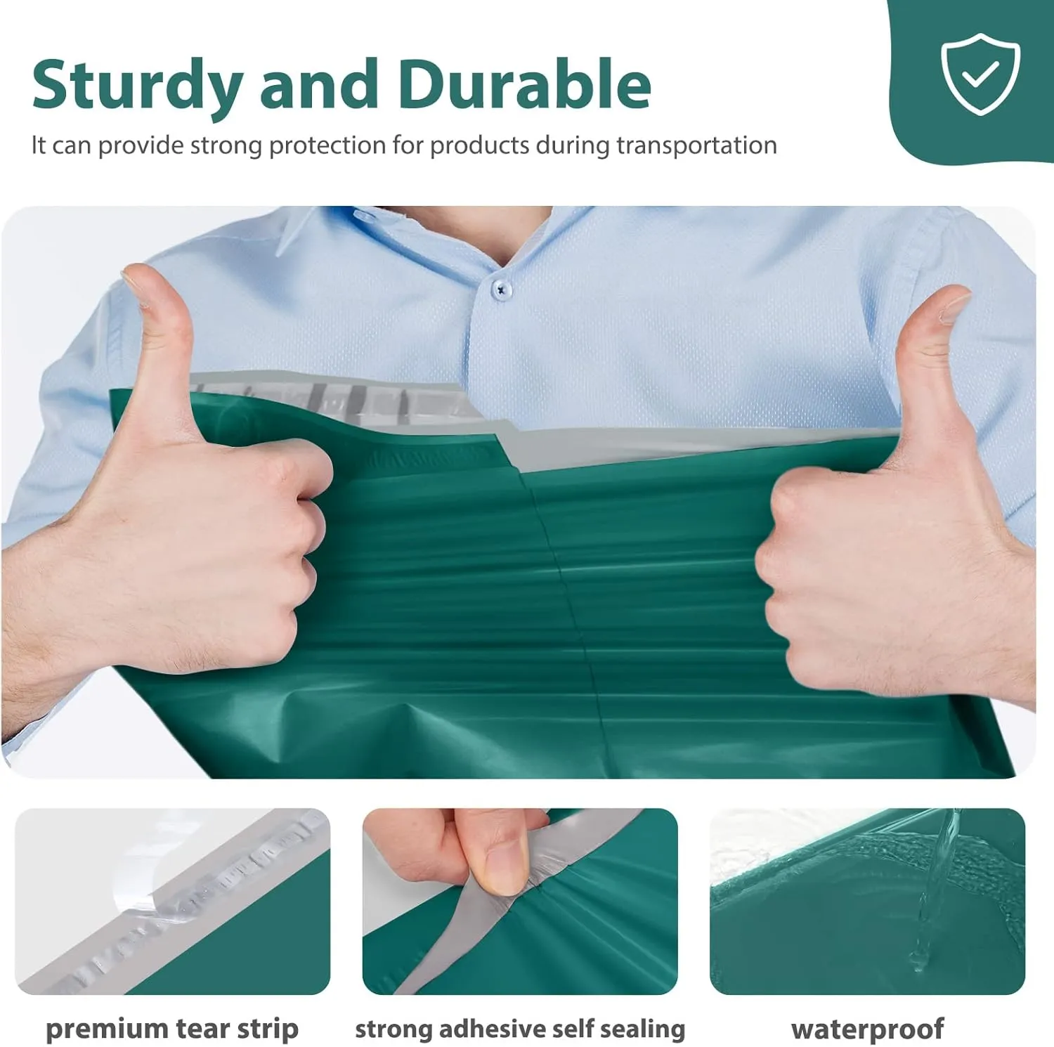 Fuxury Large Poly Mailers 24x24 Inch 50 Pcs, Waterproof Shipping Bags for Clothing, Strong Adhesive Shipping Envelopes for Small Business, Self Seal Mailers Poly Bags Mailing Bags Forest Green