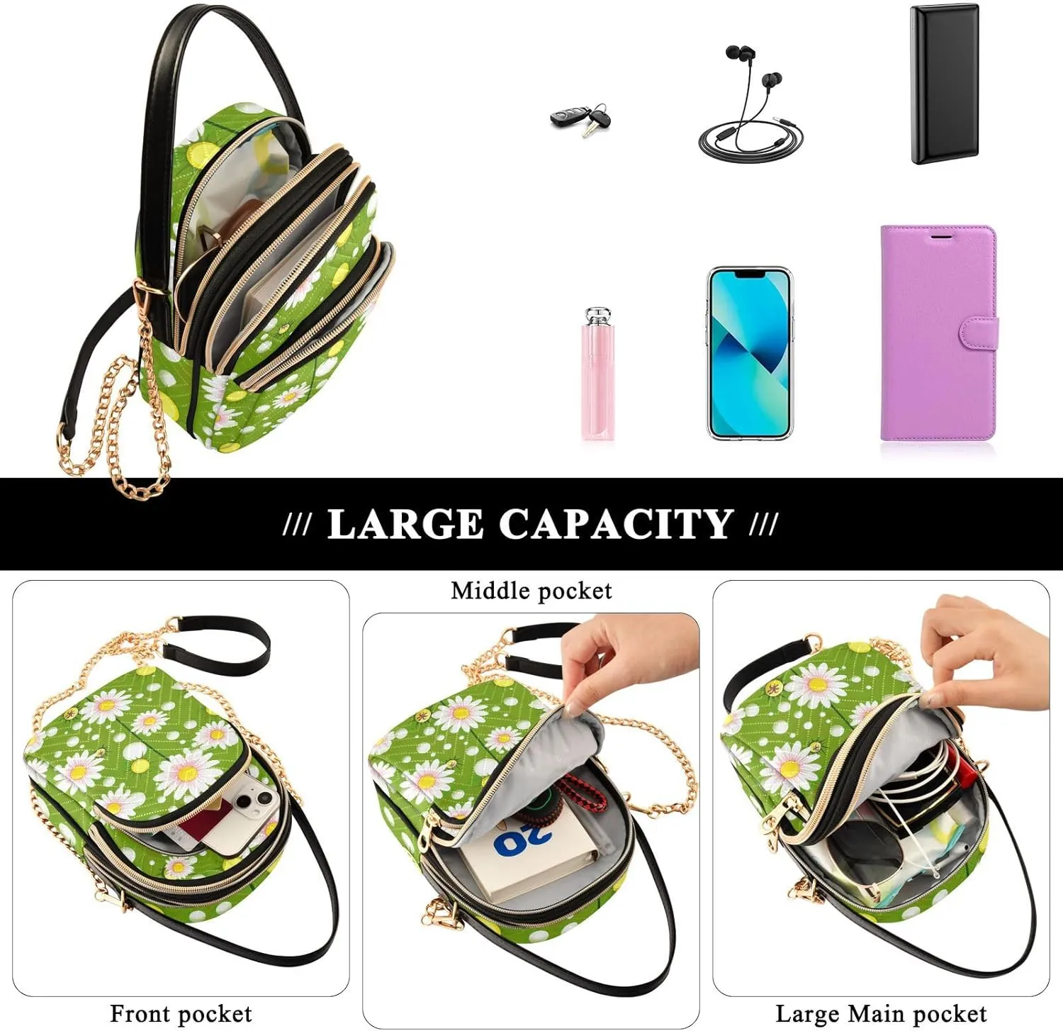 GAIGEO Colorful Geometric Ornament with Stylized Ladies Shoulder Handbags, Shoulder Purses for Women Crossbody