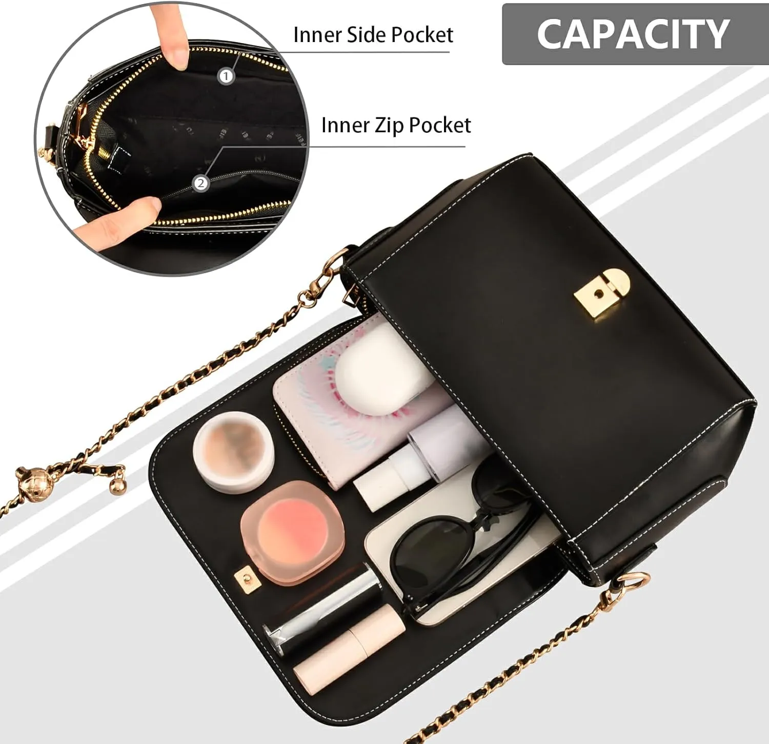 GAIGEO Green and Black Tartan Texture Pu Leather Crossbody Bag, Crossbody Bags for Women Leather