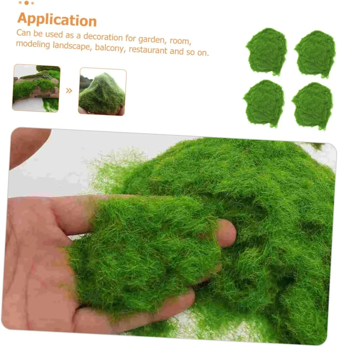 Garneck 2pcs 4 Garden Decorative Moss Powder 4 Bags Moss Powder Simulation Fake Lawn Ornament for DIY Scene Layout Decor