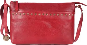Genuine Italian Leather Boho Studded Crossbody Shoulder Bag - Stylish, Durable, & Perfect for Everyday Use for women