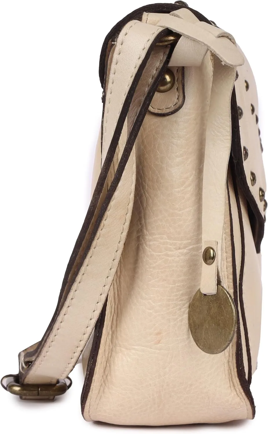 Genuine Italian Leather Boho Studded Crossbody Sling Bag - Stylish, Durable, & Perfect for Everyday Use for Women