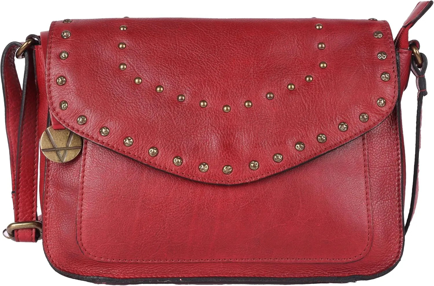 Genuine Italian Leather Boho Studded Crossbody Sling Bag - Stylish, Durable, & Perfect for Everyday Use for Women