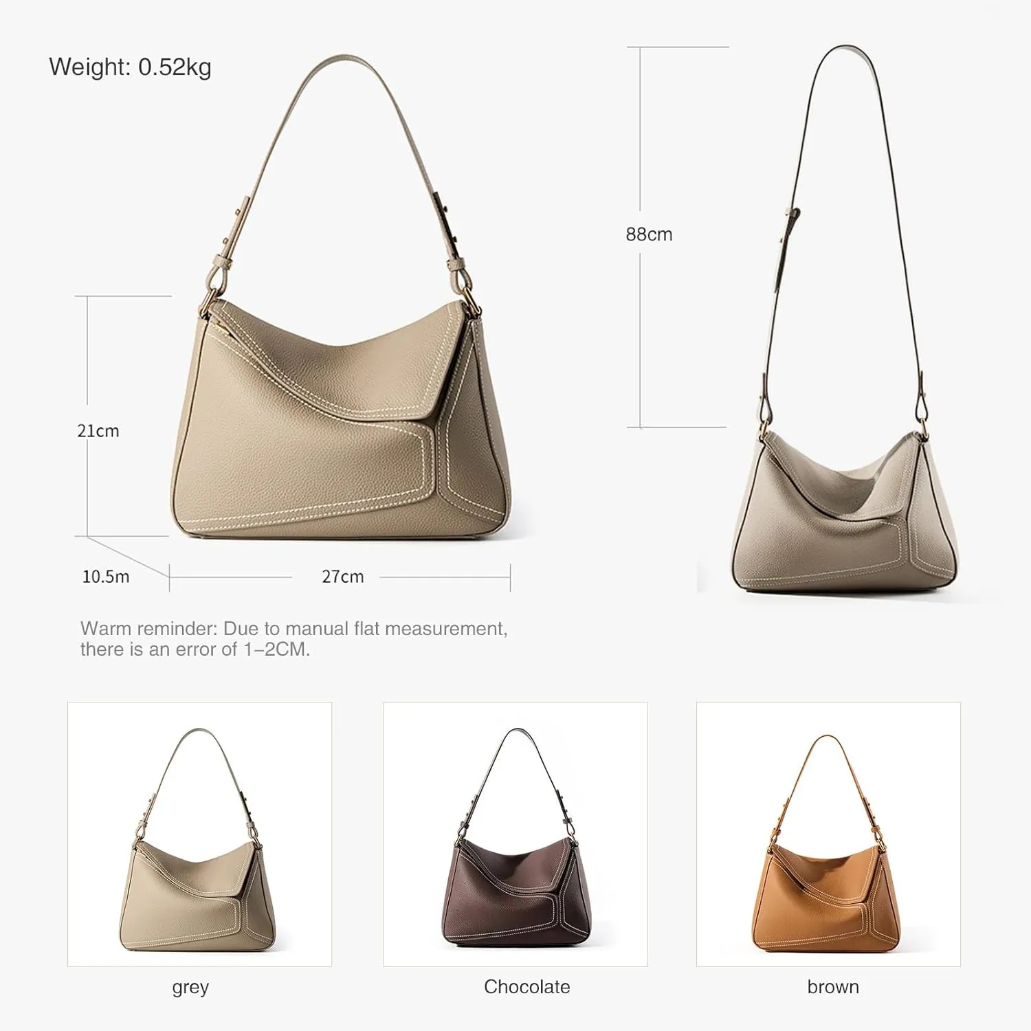 Genuine Leather Geometric Tote Bag for women Shoulder Bag Fashion Clutch Zipper Closure