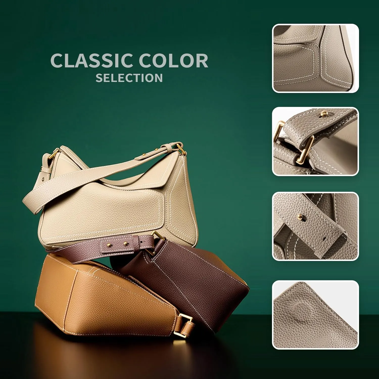 Genuine Leather Geometric Tote Bag for women Shoulder Bag Fashion Clutch Zipper Closure