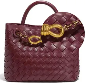 Genuine Leather Women's Top-handle Handbags Fashion Ladies Handbags Shoulder Bag Purse Woven Tote Bag for Women Clutch Bag