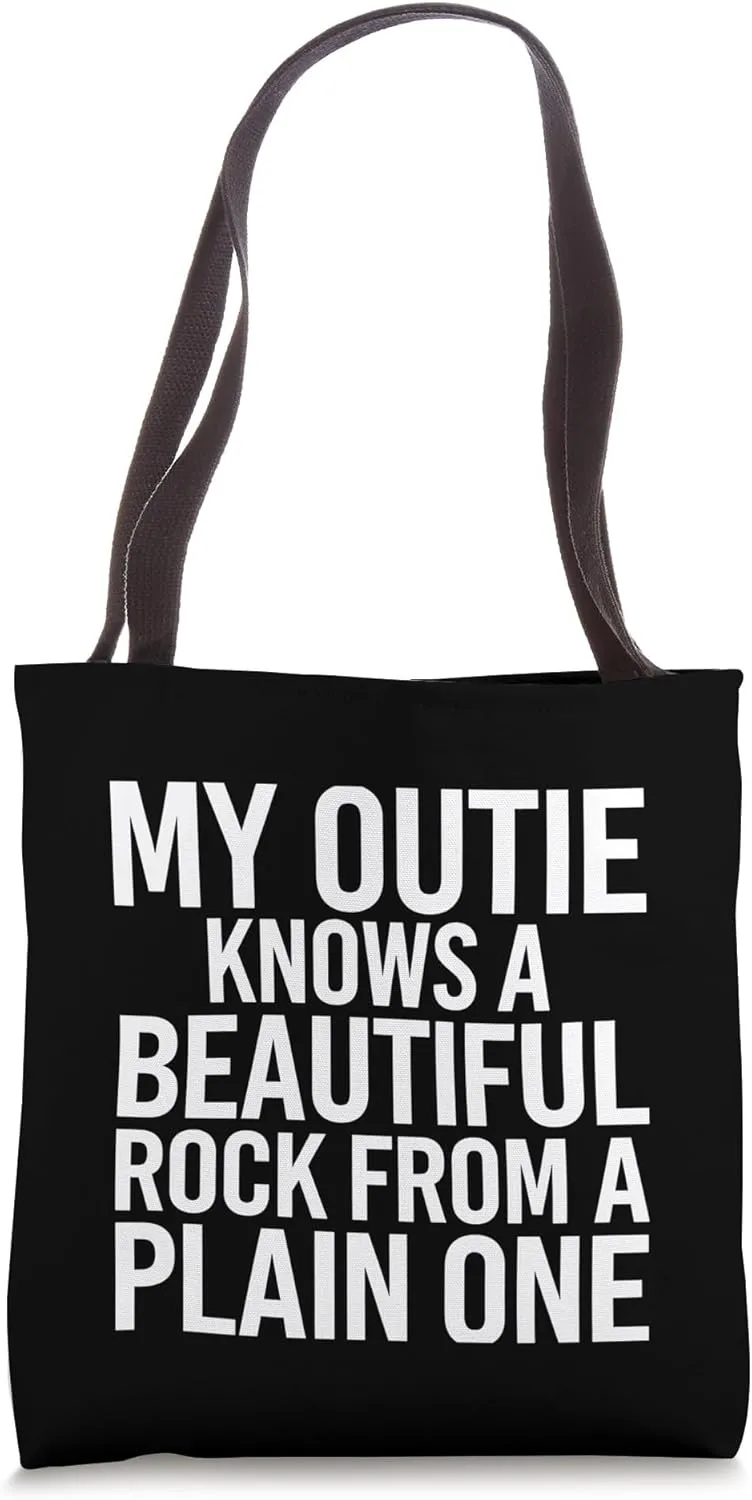 Geologist My Outtie Knows a Beautiful Rock Funny Geology Tote Bag