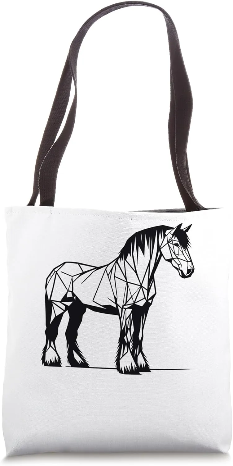 Geometric Art Gypsy Vanner Horse Galineers Cob Horses Tote Bag
