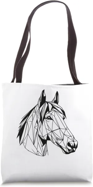 Geometric Art Gypsy Vanner Horse Galineers Cob Horses Tote Bag