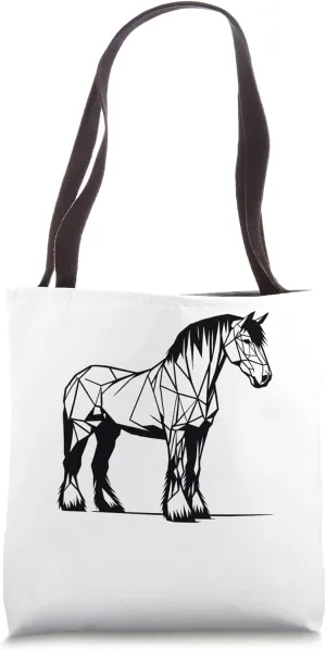 Geometric Art Gypsy Vanner Horse Galineers Cob Horses Tote Bag