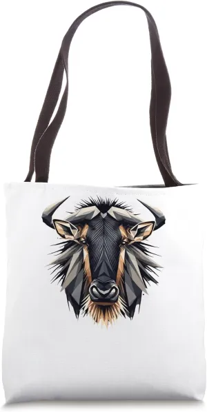 Geometric Art Wildebeest Wildebeests Tote Bag
