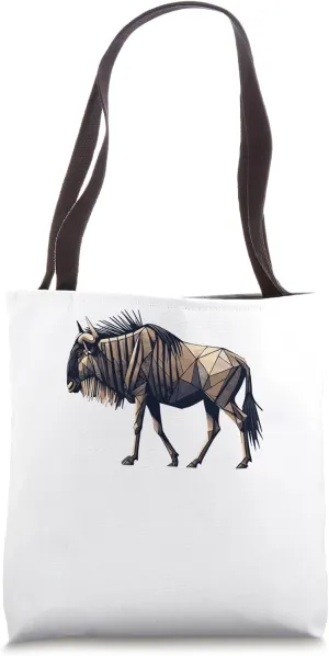 Geometric Art Wildebeest Wildebeests Tote Bag