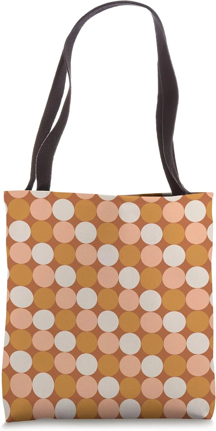 Geometric Earth-Toned 60s 70s Aesthetic Tote Bag
