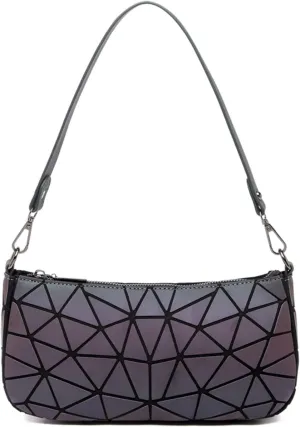 Geometric Handbags Holographic Reflective Shoulder Bag Luminous Purses Crossbody Bag Tote