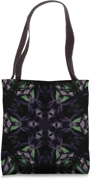 Geometric Hexagonal Mandala Pattern Dark Blue Green Tote Bag