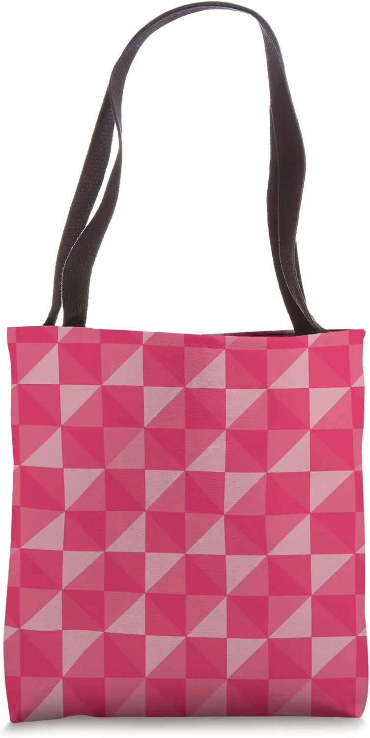 GEOMETRIC HEXAGONAL PINK TRIANGLE PATTERN Tote Bag