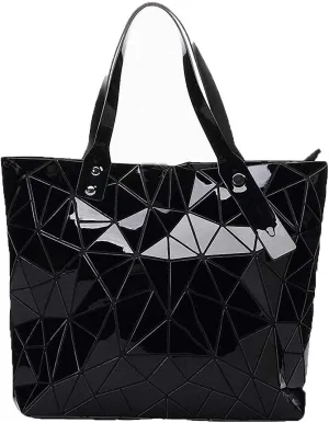 Geometric Lattice Top-handle Handbag for Women Matte Tote Purse Handbags Geometry Shoulder Bag