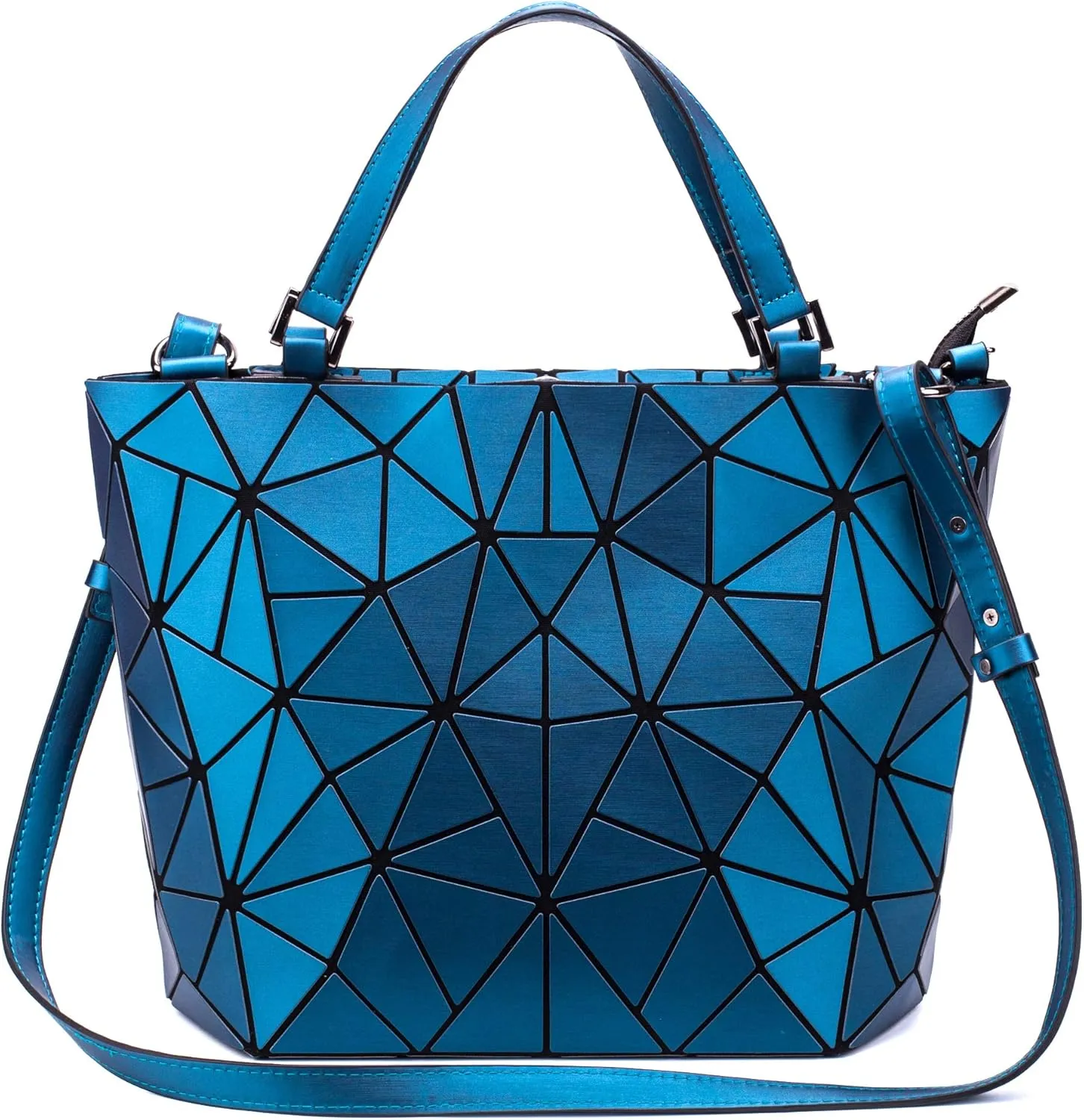 Geometric Luminous Purses and Handbags for Women Holographic Reflective Crossbody Bag Wallet Flash Rainbow Tote 03