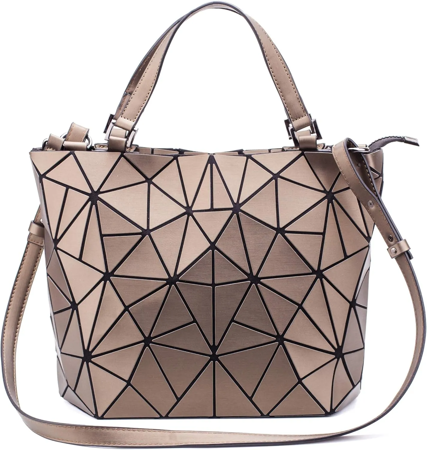 Geometric Luminous Purses and Handbags for Women Holographic Reflective Crossbody Bag Wallet Flash Rainbow Tote Gold