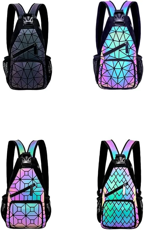 Geometric Luminous Purses Handbags Holographic Crossbody Shoulder Bag