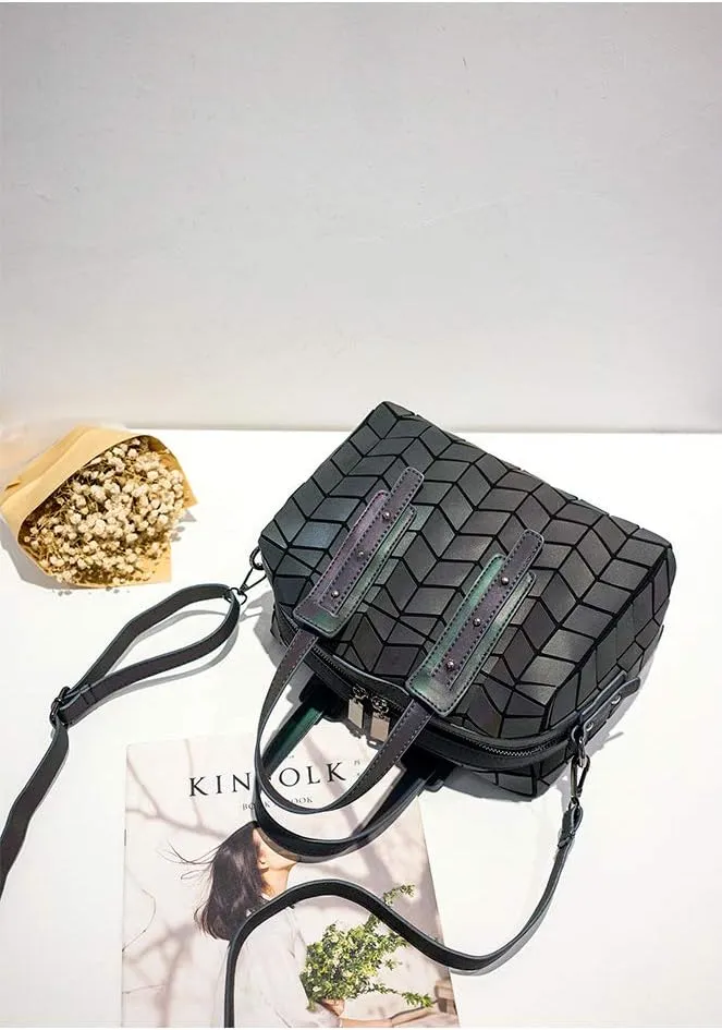 Geometric Luminous Purses Handbags Holographic Crossbody Shoulder Bag