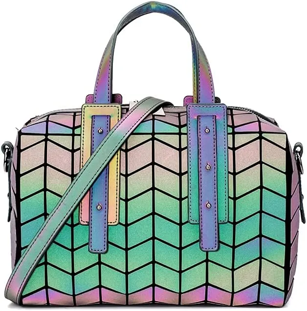 Geometric Luminous Purses Handbags Holographic Crossbody Shoulder Bag