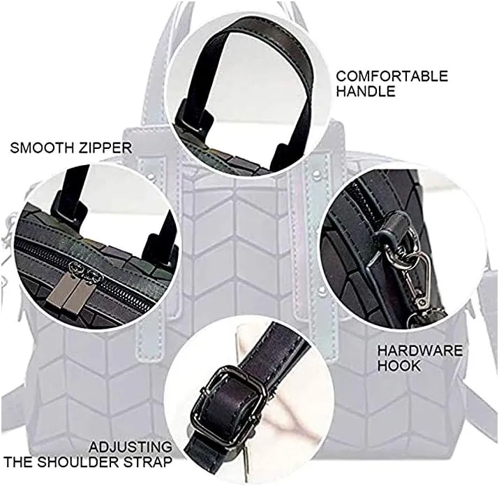 Geometric Luminous Purses Handbags Holographic Crossbody Shoulder Bag