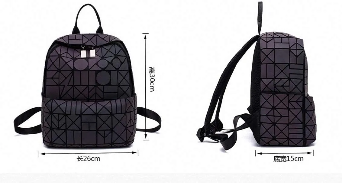 Geometric Luminous Tote Bag Holographich Purses and Handbags Flash Reflactive Crossbody Bag for Women